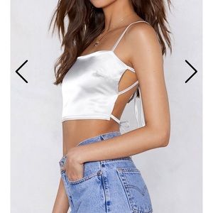 Satin Nasty Gal top in Green